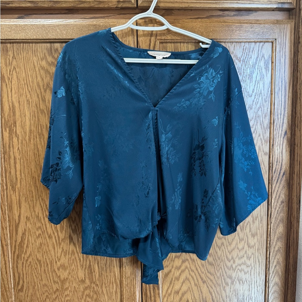 Elegant Teal Floral Women's Top